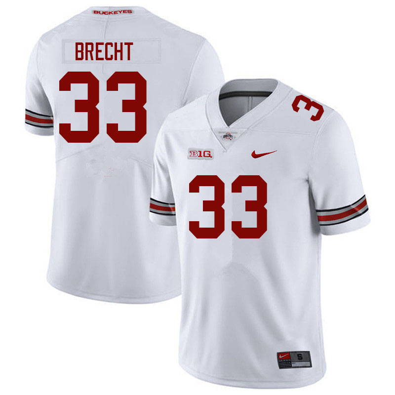 Men #33 Chase Brecht Ohio State Buckeyes College Football Jerseys Sale-White